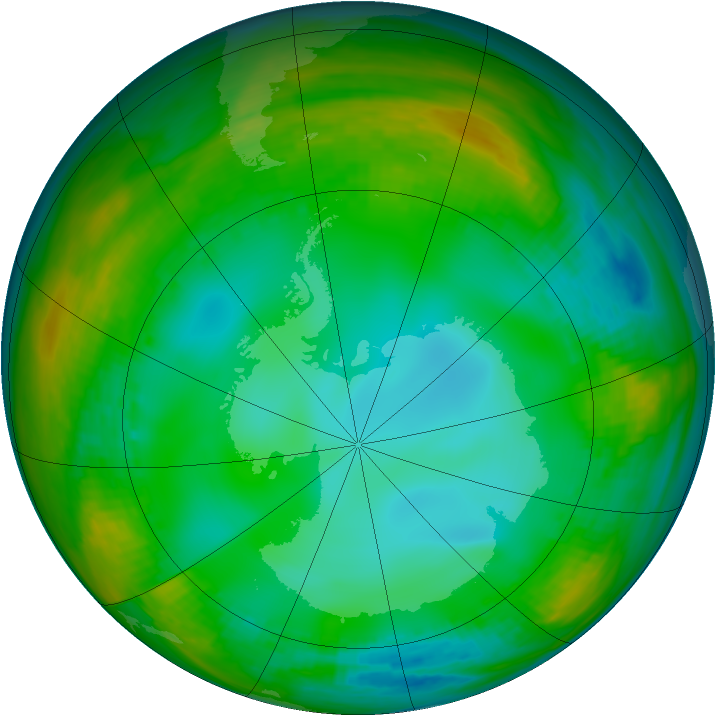 Antarctic ozone map for 12 July 1982